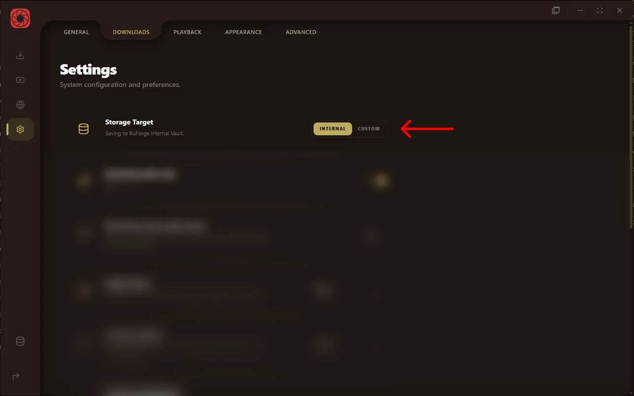 Internal vault and download path