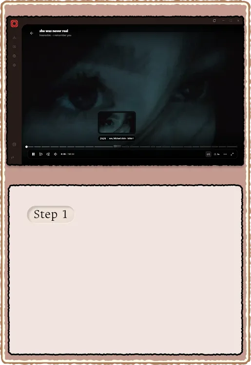 Player controls dock with scrubber hover preview visible