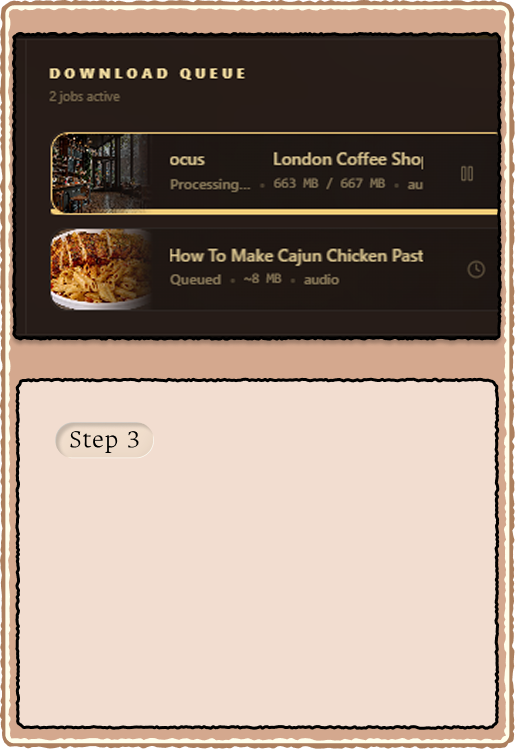 Queue and walk away